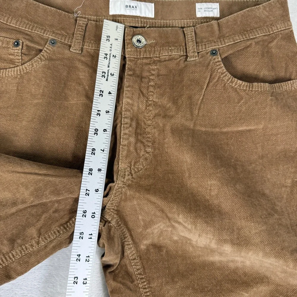 Brax Cooper Fancy Regular Fit Corduroy Pants Mens 36/34 Brown 5-Pocket 85-3834
